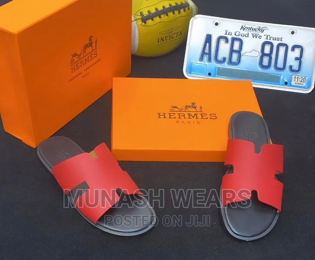 Original Hermes Leather Slipers