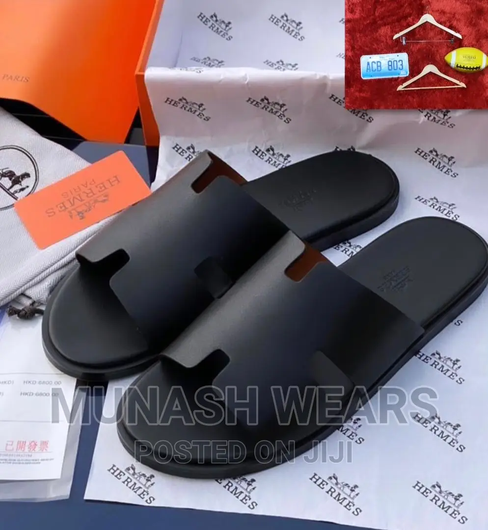 Original Hermes Leather Slipers