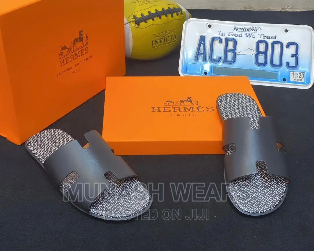 Original Hermes Leather Slipers
