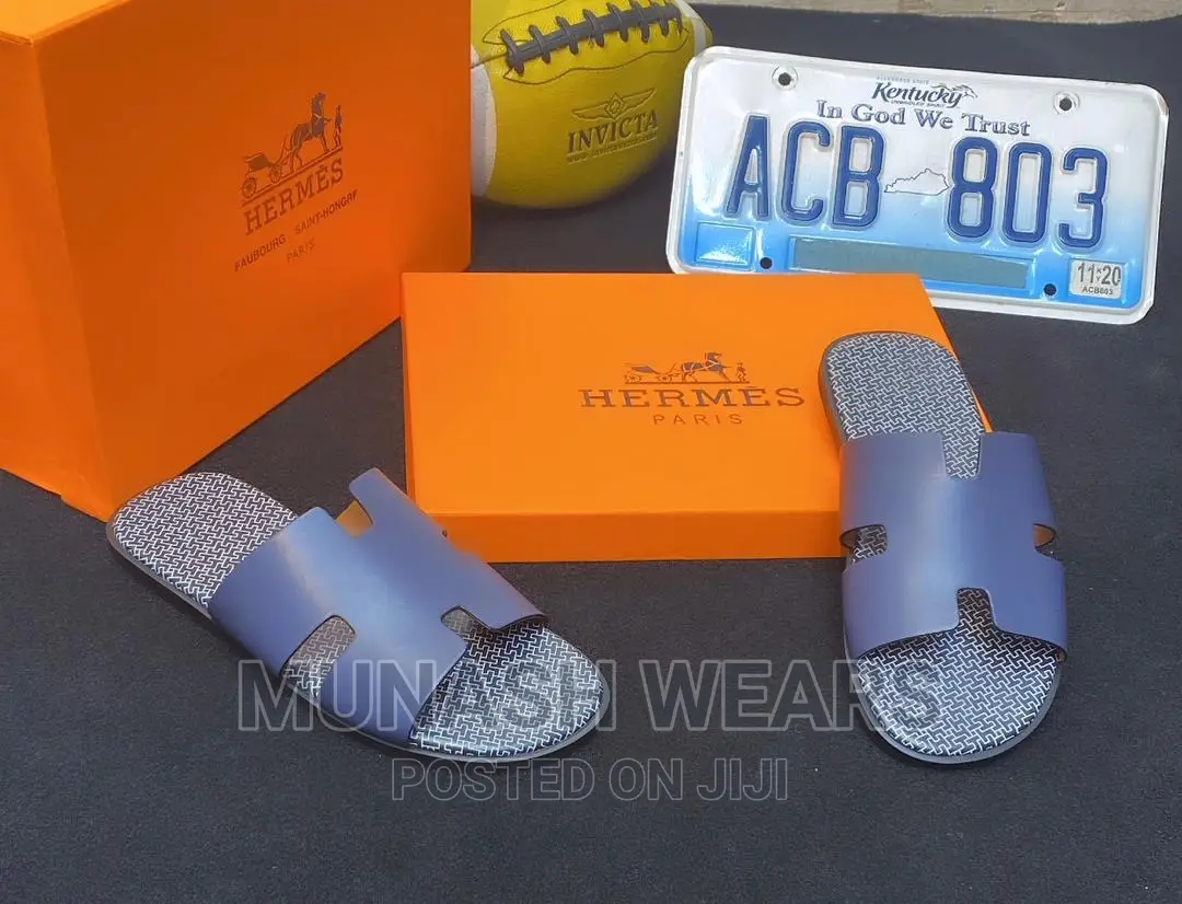 Original Hermes Leather Slipers