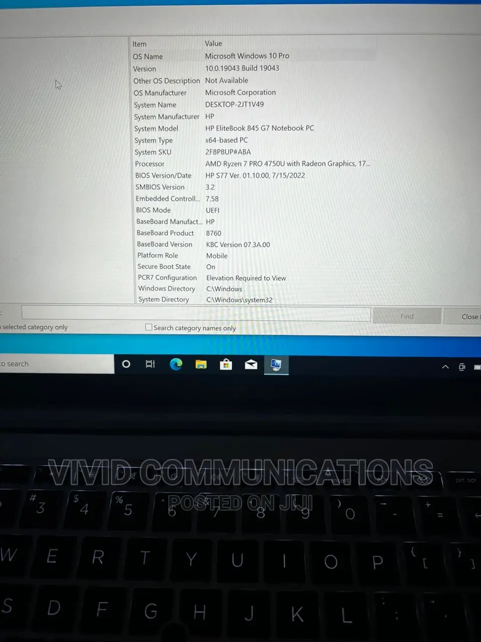 Laptop HP EliteBook 845 G7 3GB AMD Ryzen 7 SSD 512GB