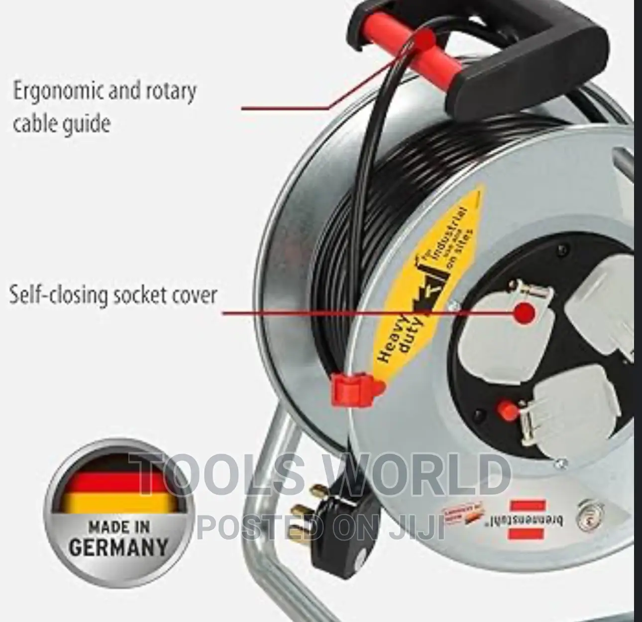 50M / 2.5MM Electrical Long Extension Cable Reels Socket