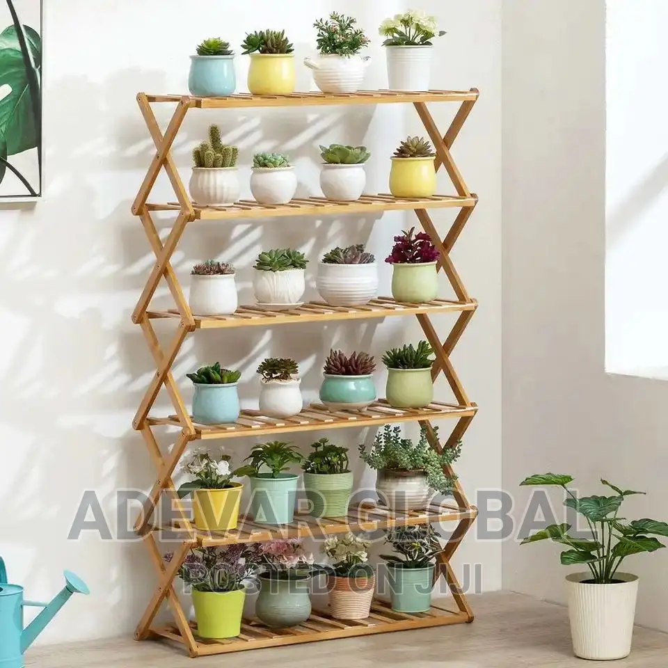 5 Steps Layers Foldable Bamboo Shoe Rack
