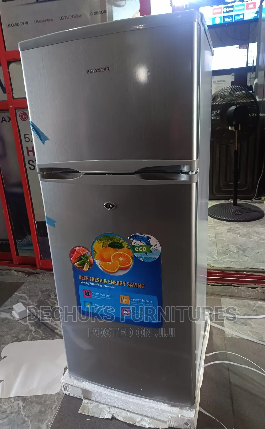 BRAND NEW Polystar Double Door Refrigerator-(182litre)SILVER