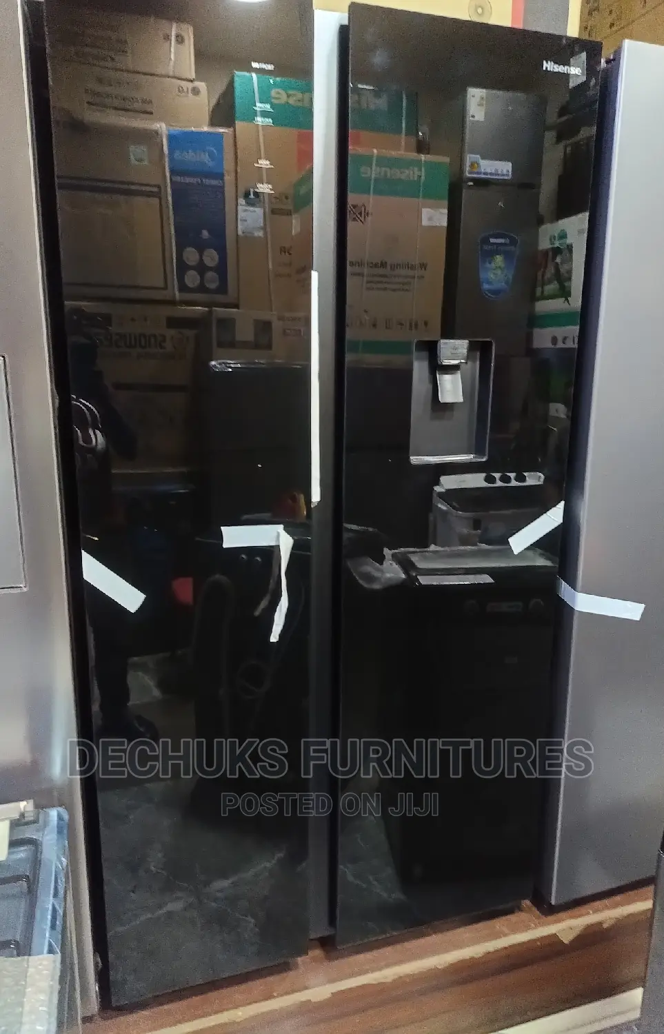 Hisense Black Mirror Side by Side (Water Dispenser)-Fridge