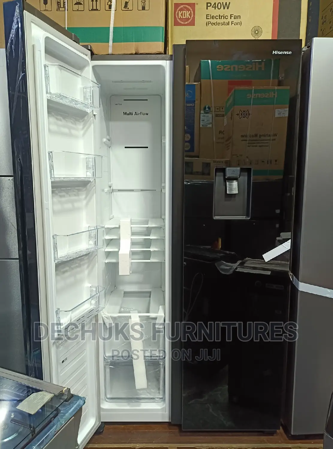 Hisense Black Mirror Side by Side (Water Dispenser)-Fridge