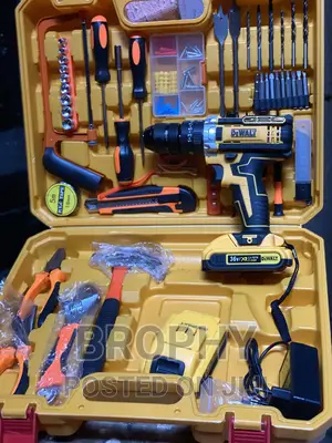 Complete Set of Tools Box and Dewalt Cordless Drill Machine