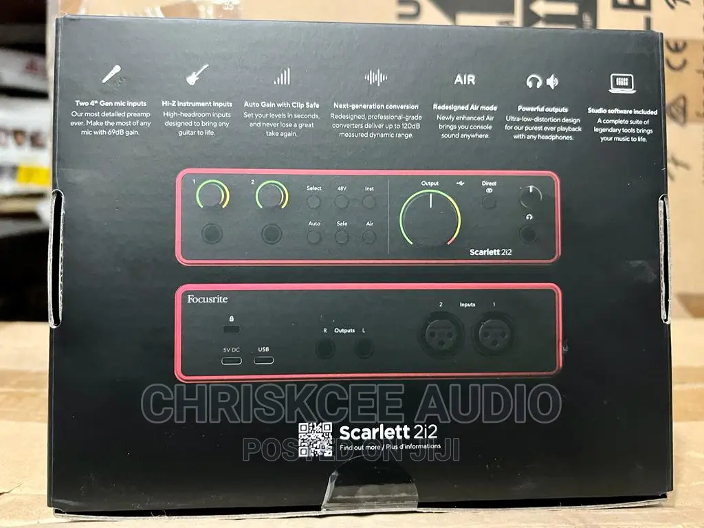 Focusrite Scarlett 2i2 4th Gen Usb Audio Interface
