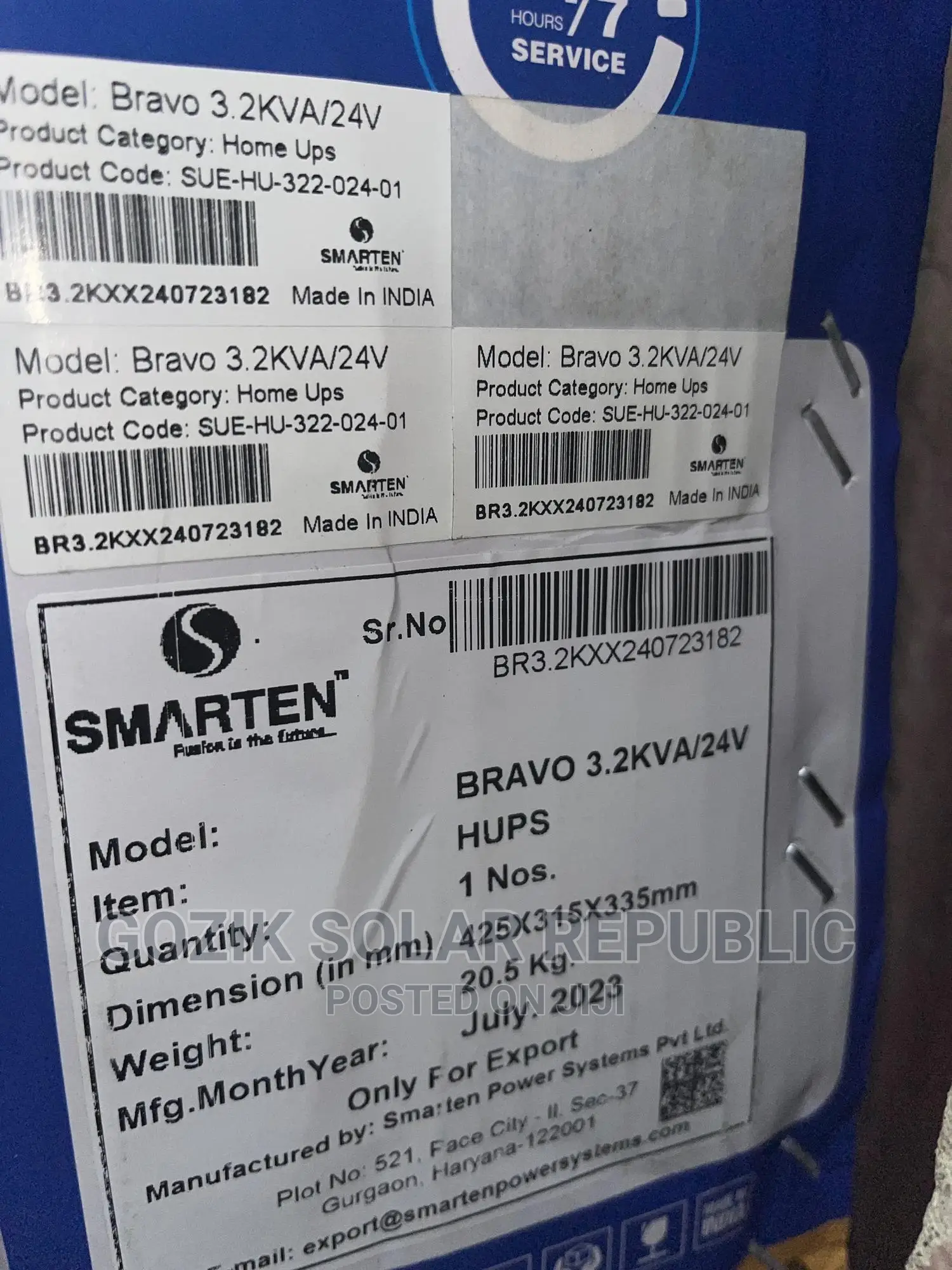Smarten 3.2kva 24v INDIAN Strong Inverter in Ojo - Solar Energy, Gozik