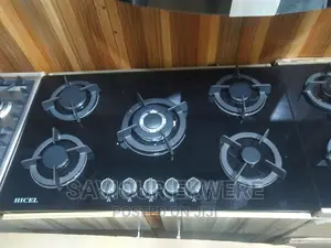 5 Burner Cabinet Built-in Tempted Glass Top Gas Cooker