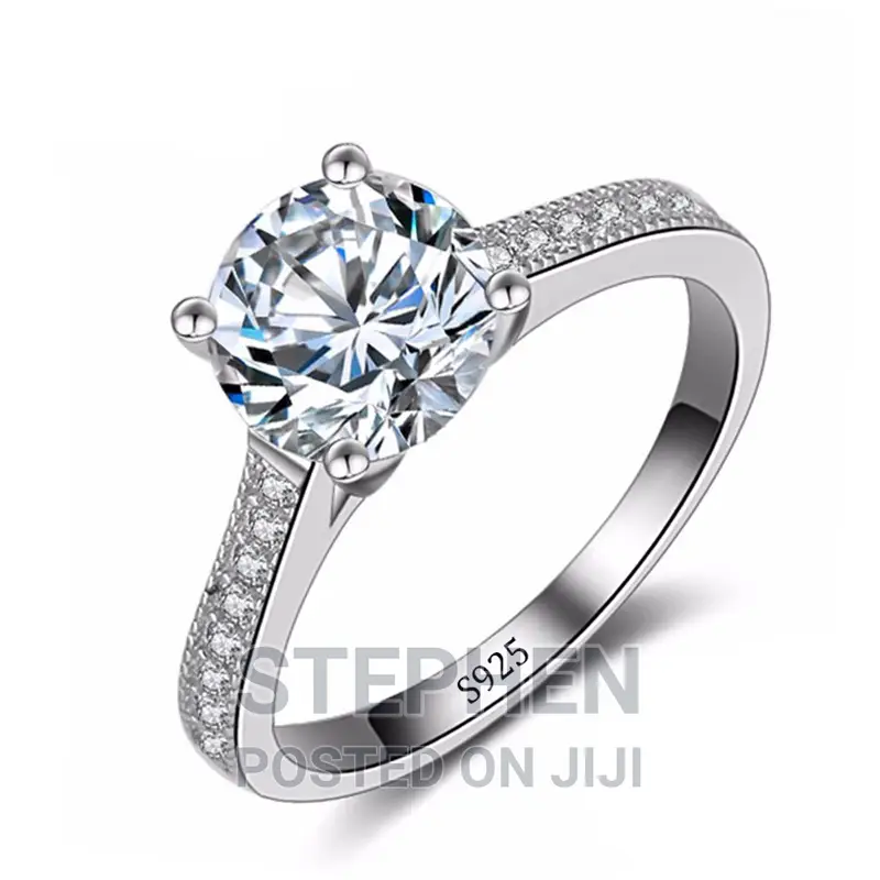 Never Fade White Gold Engagement Silver Ring