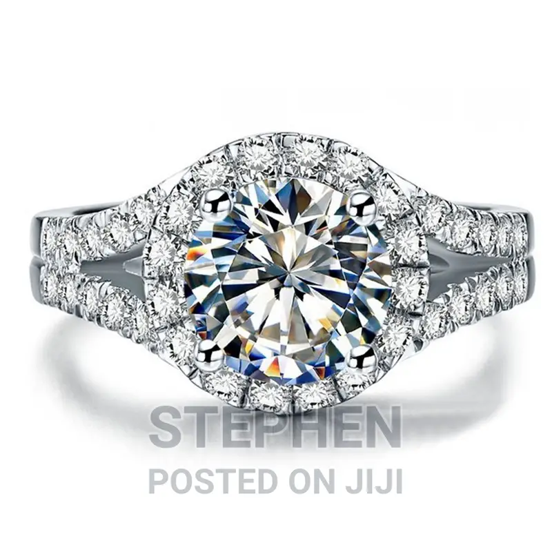 Never Fade White Gold Engagement Silver Ring