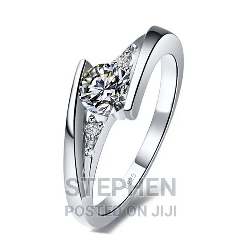 Never Fade White Gold Engagement Silver Ring