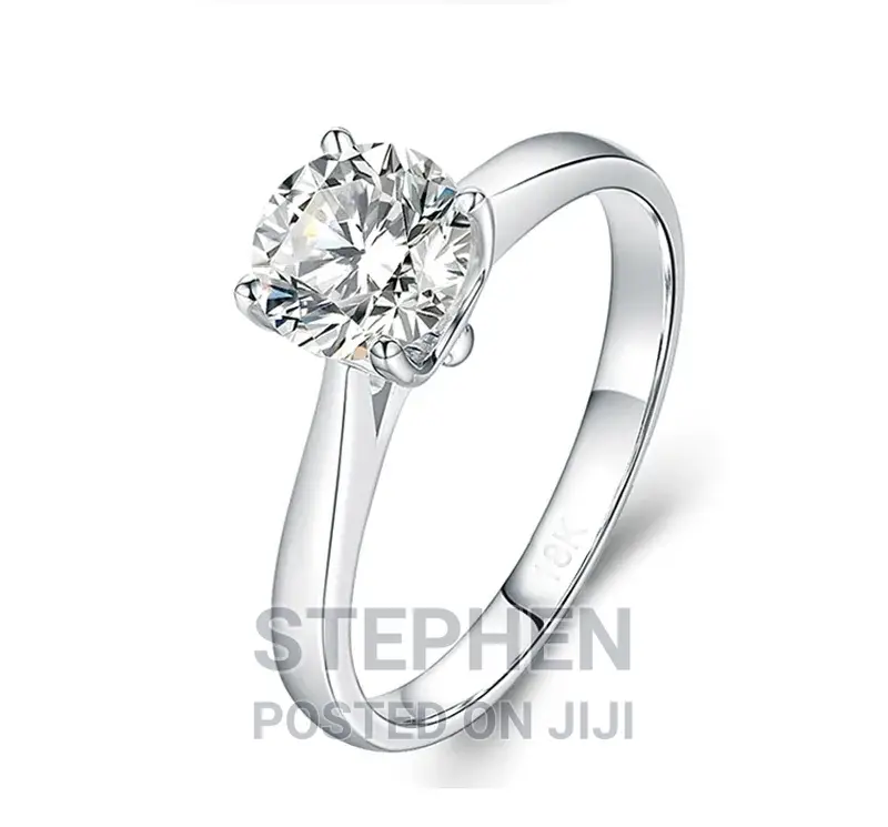 Never Fade White Gold Engagement Silver Ring