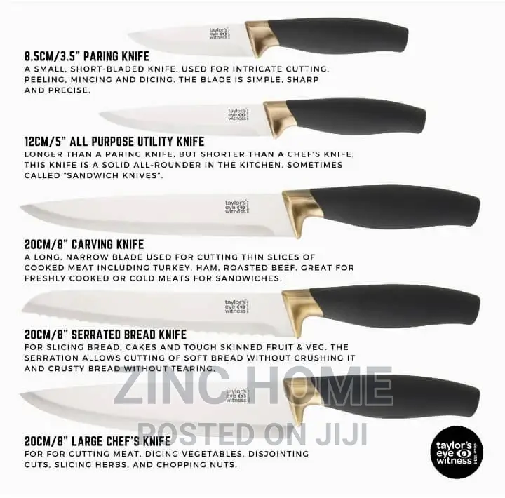 Taylor's Eye Brooklyn Brass Knife Block Set