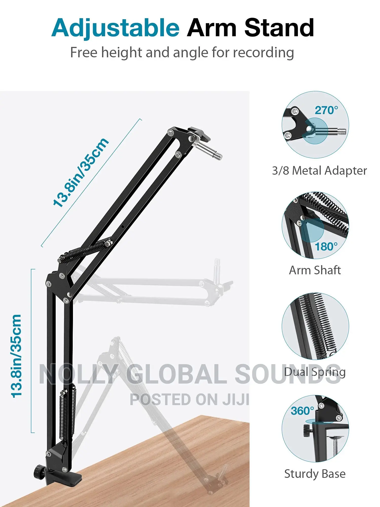 Rode NT2-A Studio Microphone + Boom Arm Table Mic Stand