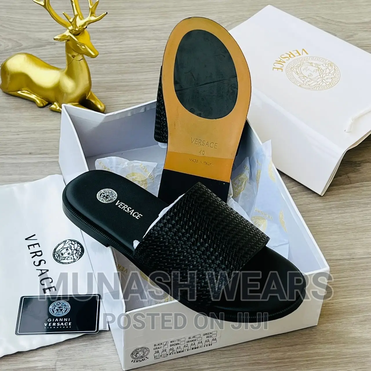 Quality Hermes X Bally Leather Slipers