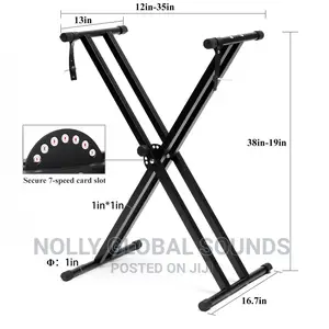 Keyboard / Piano Stand Double X-Style, Adjustable Strap