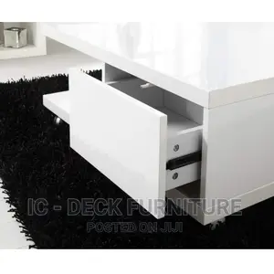 TBL28 White High Gloss Square Storage Coffee Table
