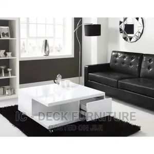 TBL28 White High Gloss Square Storage Coffee Table