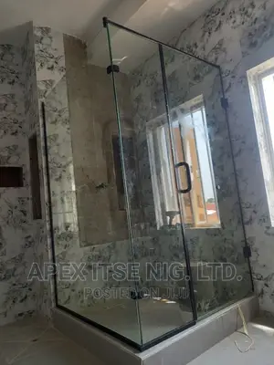 Framed Black Tempered Glass Cubicle