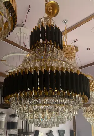 Modern Duplex Black Crystal Big Chandelier Hotel Lobby