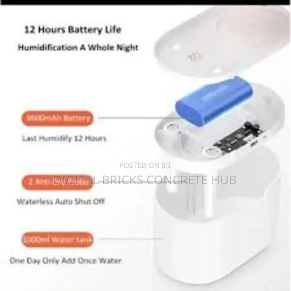 Stylish Wireless Rechargeable Air Humidifier 3600mah