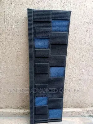 Black With Royal Blue Patch Classic Stone Coated Roof Tile