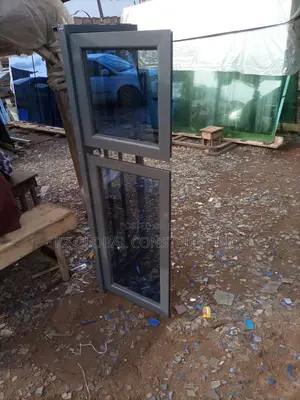 Double Panel Aluminum Casement Window With Inner Burglary.
