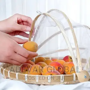 Bamboo Woven Fruit Vegetable Basket With Mosquito Bug Proof