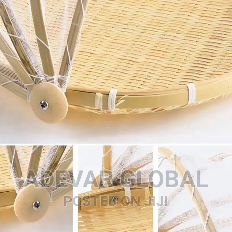 Bamboo Woven Fruit Vegetable Basket With Mosquito Bug Proof