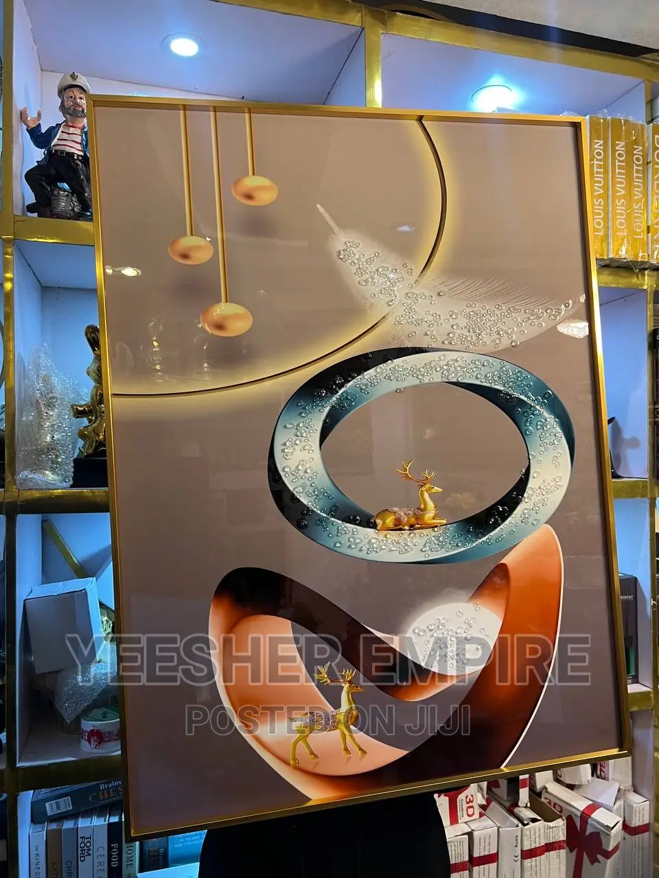 Luxury Crystal Wall Frame With Gold Edge
