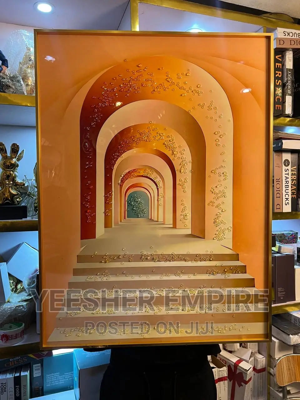 Luxury Crystal Wall Frame With Gold Edge