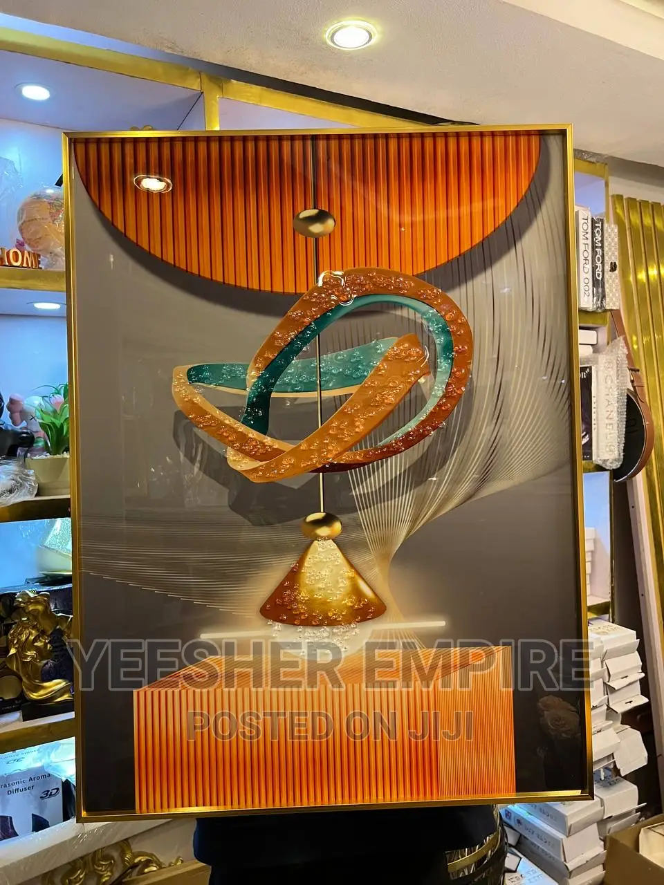 Luxury Crystal Wall Frame With Gold Edge