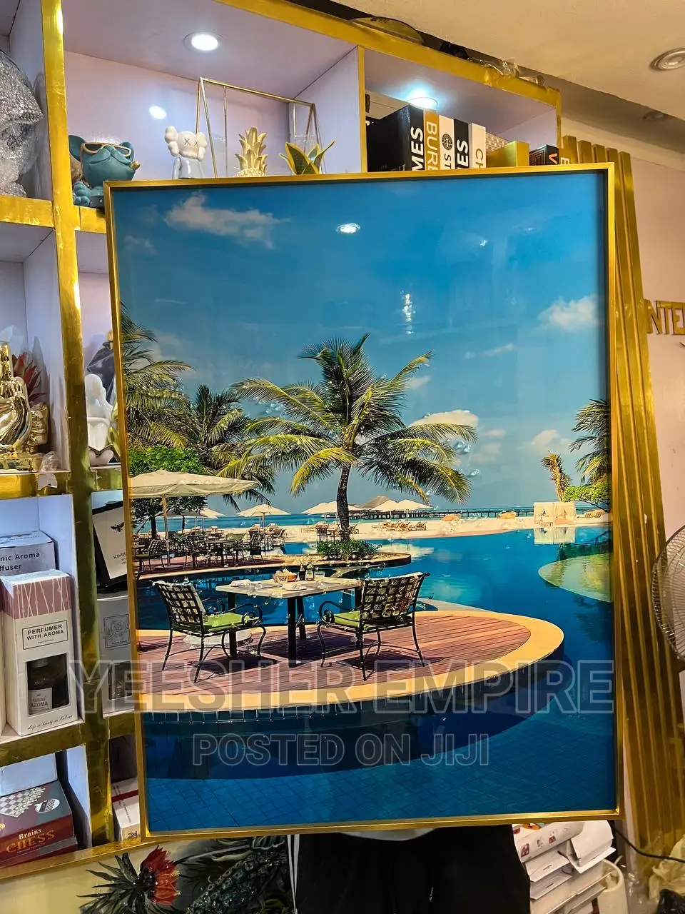 Luxury Crystal Wall Frame With Gold Edge