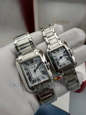 Cartier Silver Chain Watch for Couple's