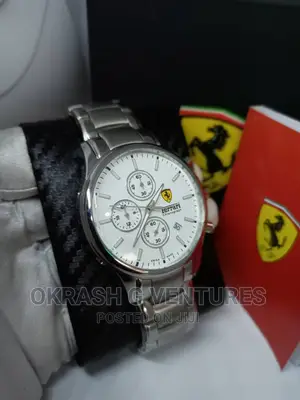 Ferrari Chronograph Silver Chain Watch