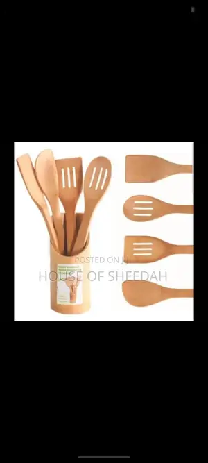 Bamboo Wooden Kitchen Spoon Utensil - 4 Pieces Set