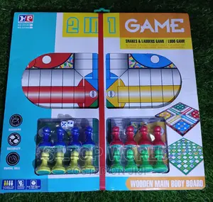 2 in 1 Giant Wooden Snakes and Ladders/Ludo Game