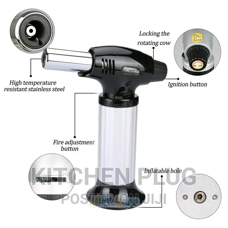 Refillable Butane Kitchen Torch Lighter, /Cigar Lighter