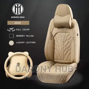 9d Full Coverage Executive Leather Seat-Cover Cream N Black
