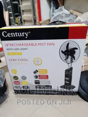Century 18"Rechargeable Mist Fan With Led Light