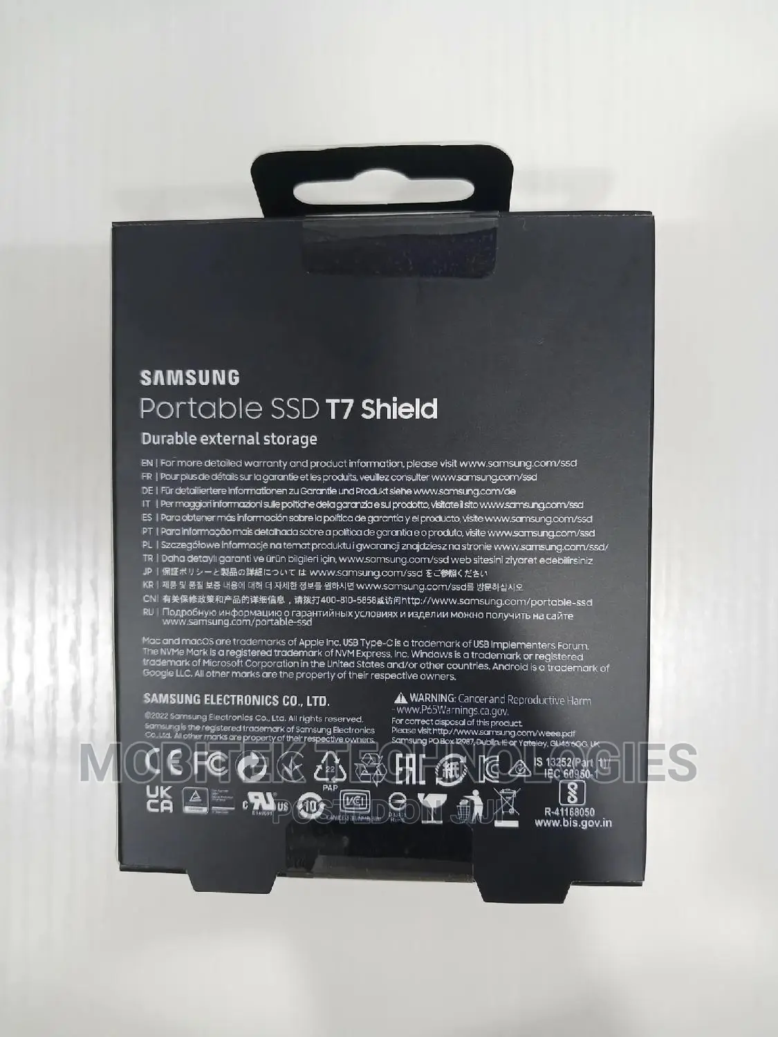 2tb Samsung T7 Shield SSD External Storage Drive (1,050mb/S)