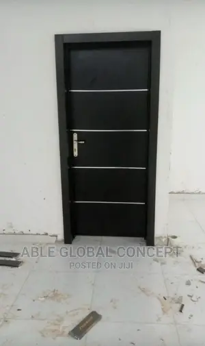 Standard HDF Shiny Black Wooden Doors