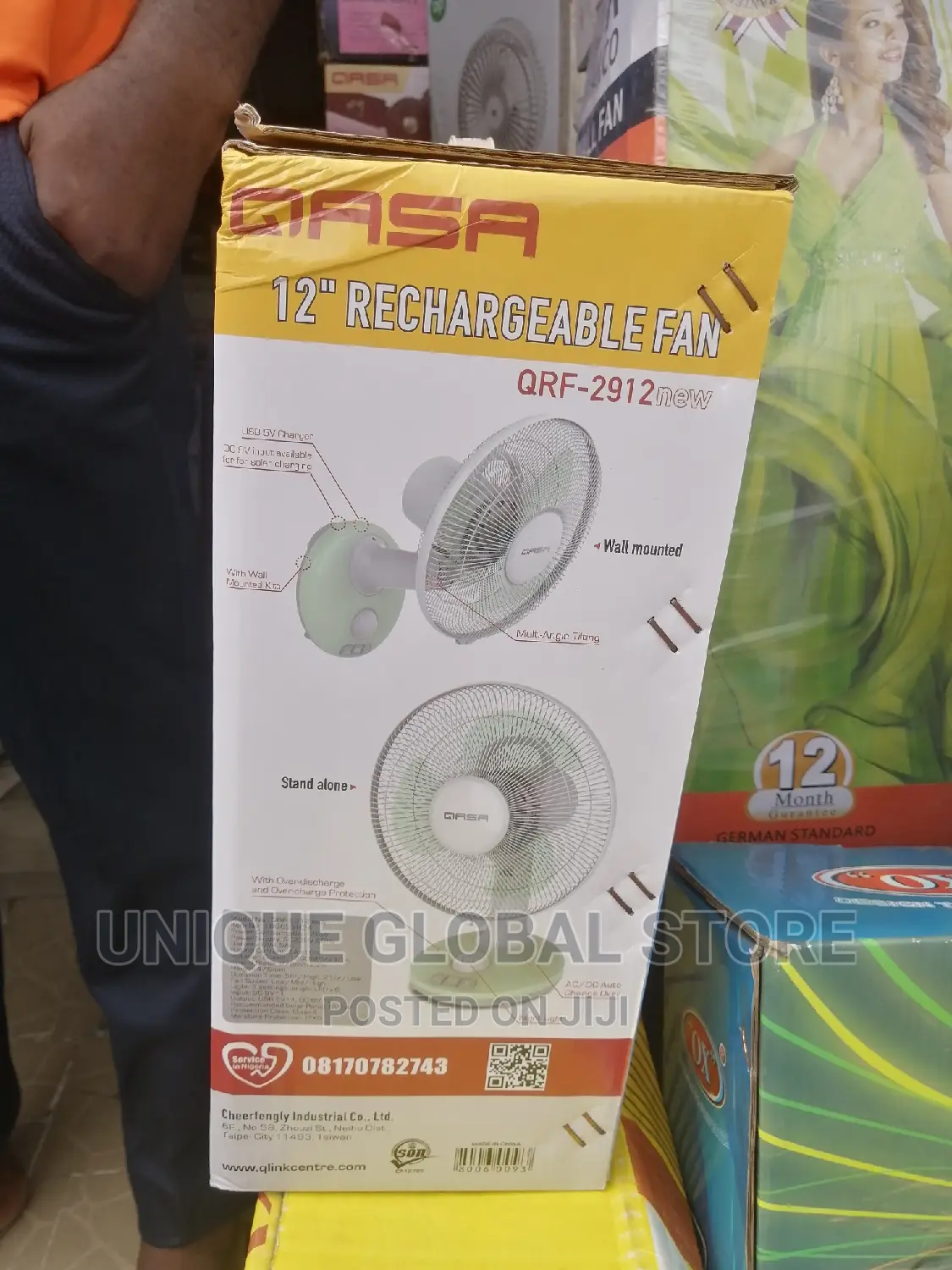 Qasa Rechargeable Table Fan QRF-2912 New
