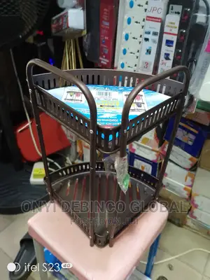 2 Layer Bathroom Corner Rack Wall Storage Shelf for Kitchen