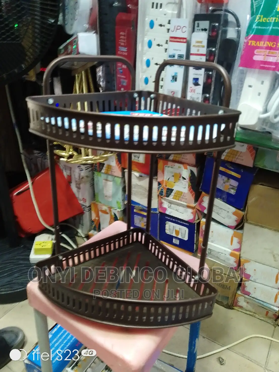2 Layer Bathroom Corner Rack Wall Storage Shelf for Kitchen