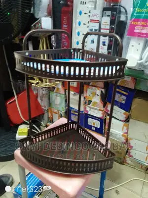 2 Layer Bathroom Corner Rack Wall Storage Shelf for Kitchen