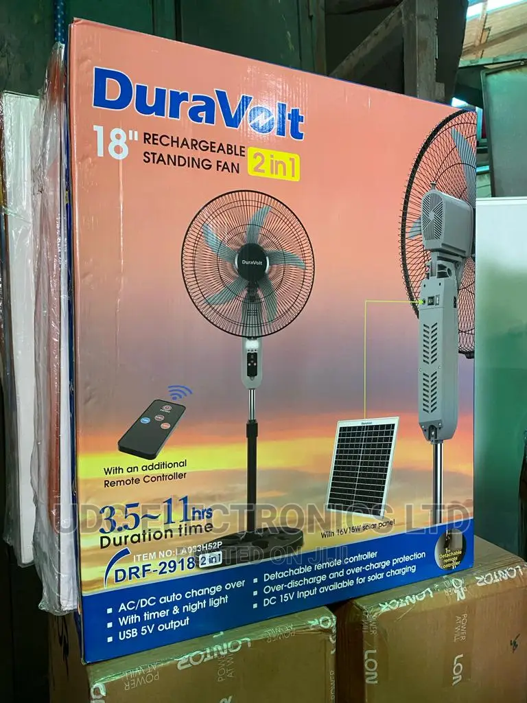 Duravolt 18" Rechargeable Standing Fan