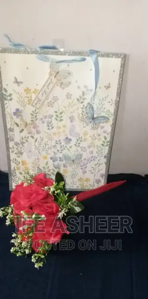Rose Flower for Lovers in a Fancy Bag - Red